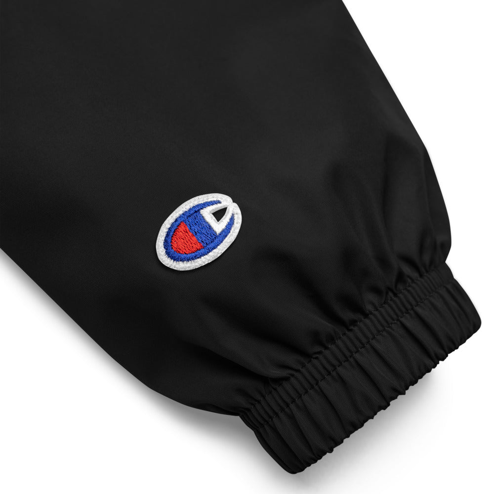 Minimal Cross Embroidered Champion Packable Jacket