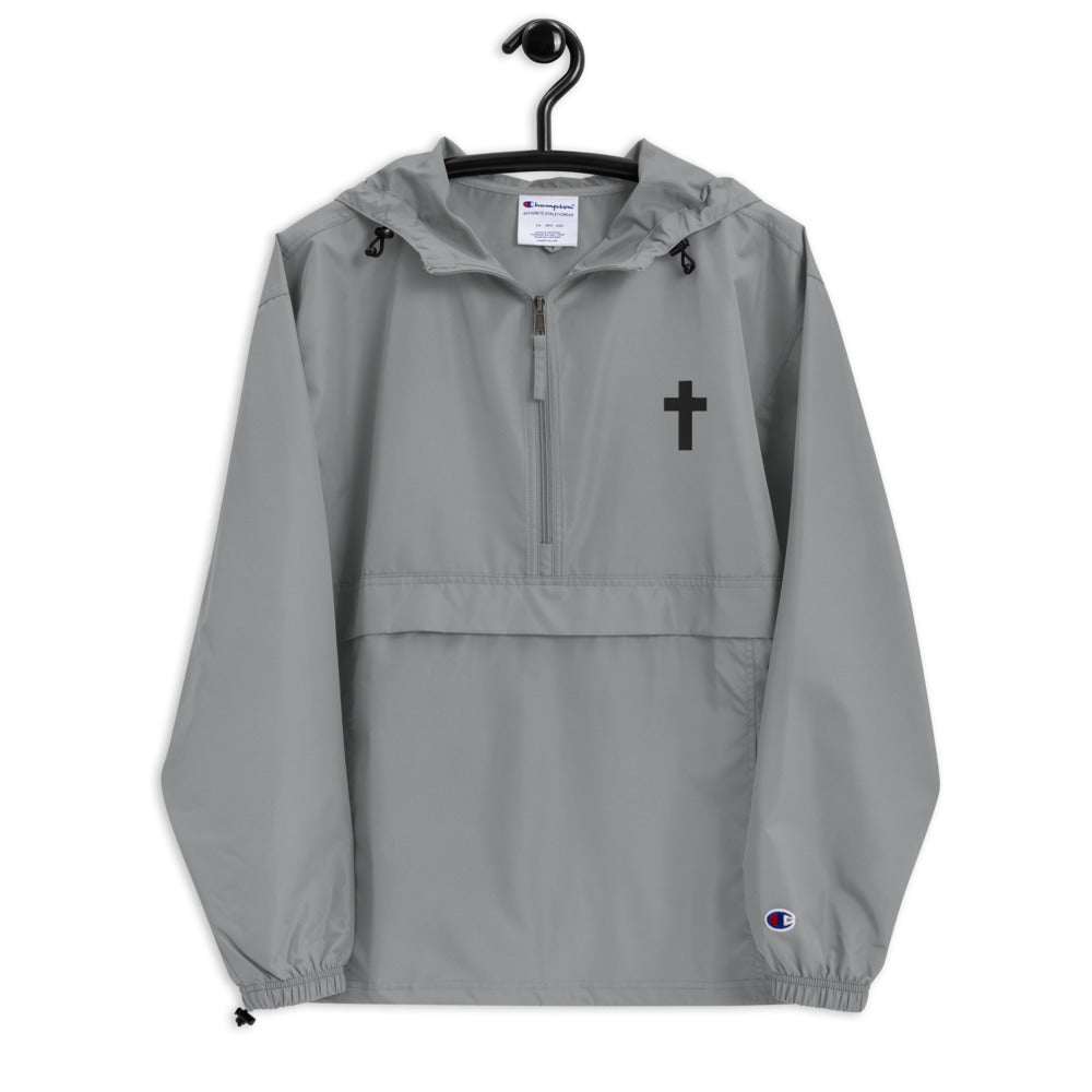 Minimal Cross Embroidered Champion Packable Jacket