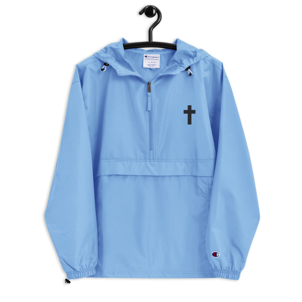 Minimal Cross Embroidered Champion Packable Jacket