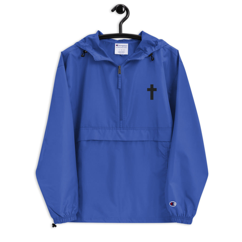 Minimal Cross Embroidered Champion Packable Jacket