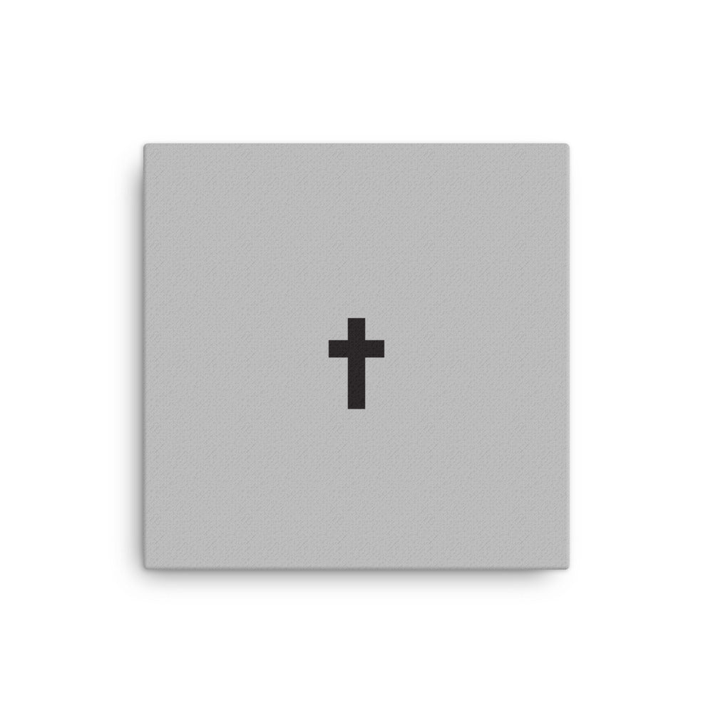 Grey Minimal Cross Canvas