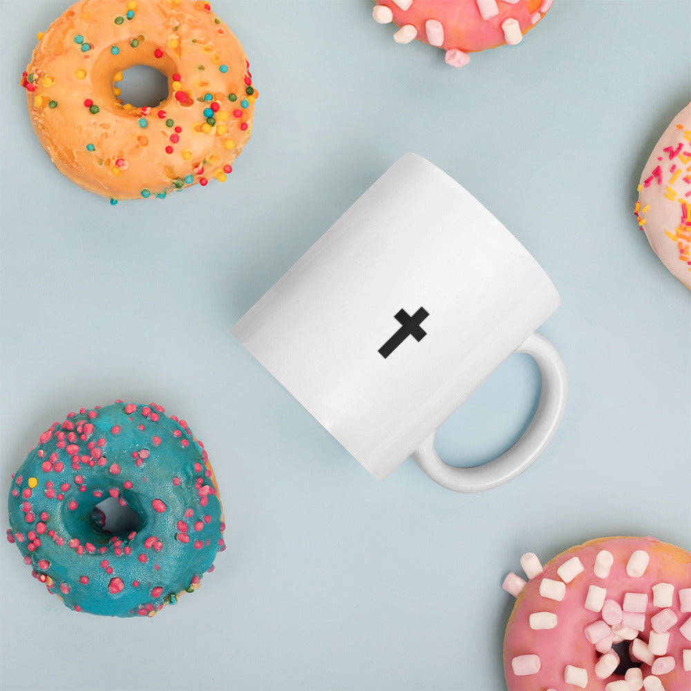 Minimal Jesus Cross White Coffee Mug