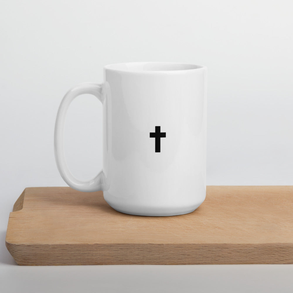 Minimal Jesus Cross White Coffee Mug